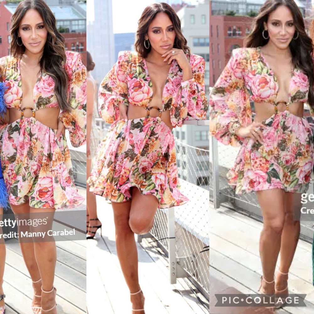 BRONX & BANCO Rosa cutout floral-print georgette mini dress - XS